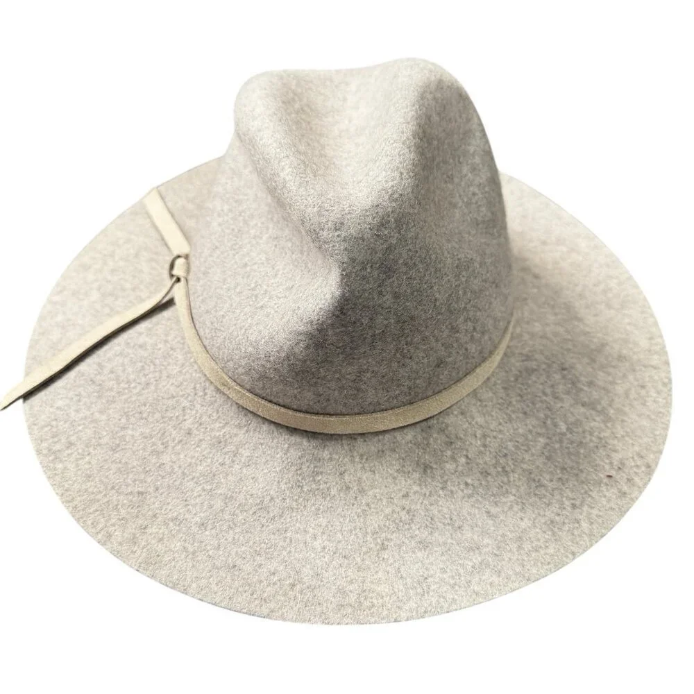 NWT TART California Wool Fedora Hat — Grey Wide Brim Felt — One Size